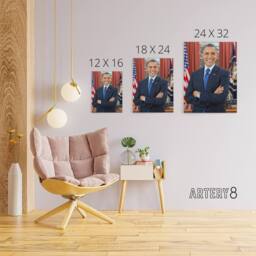 "Artery8 Souza US President Barack Obama Canvas Wall Art Print - Size: W18"" x H24""" - thumbnail 4