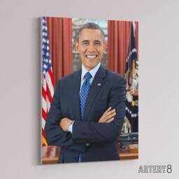 "Artery8 Souza US President Barack Obama Canvas Wall Art Print - Size: W18"" x H24""" - thumbnail 2