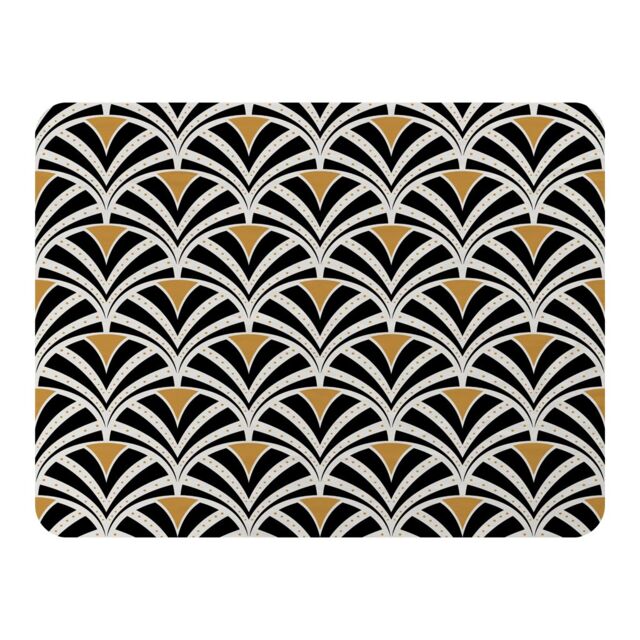 Benjamin Tate Design Black & Gold Shells Geometric Blanket in Natural - Size: 120 cm x 150 cm - image 1
