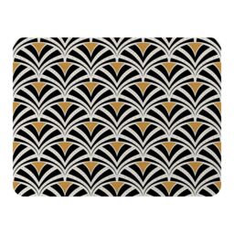Benjamin Tate Design Black & Gold Shells Geometric Blanket in Natural - Size: 120 cm x 150 cm - thumbnail 1