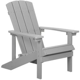 Wyld and Coco Garden Chair - Light Grey Faux Wood Weather-Resistant Outdoor Seating - thumbnail 2