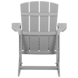 Wyld and Coco Garden Chair - Light Grey Faux Wood Weather-Resistant Outdoor Seating - thumbnail 6