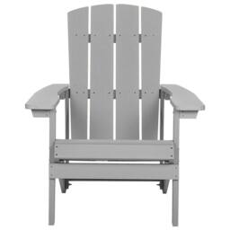 Wyld and Coco Garden Chair - Light Grey Faux Wood Weather-Resistant Outdoor Seating - thumbnail 4