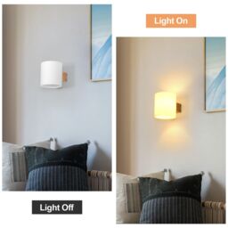 Pheashine Wooden LED Wall Light, 4W 3-Color, Scandinavian Style, E27 Socket in Light Brown - thumbnail 5