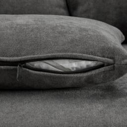 BTM Dark Grey L-Shaped Corner Sofa Bed with Storage Shelf - Size: A - thumbnail 4