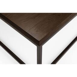 Cheshire Lomond Square Coffee Table in Dark Oak & Metal in Dark Brown - thumbnail 3