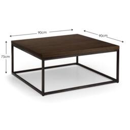 Cheshire Lomond Square Coffee Table in Dark Oak & Metal in Dark Brown - thumbnail 6