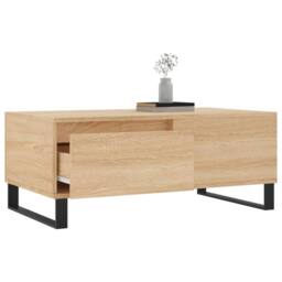 Berkfield Home Modern Coffee Table Sonoma Oak 90x50x36.5 cm Engineered Wood in Light Tan - thumbnail 1