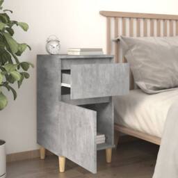 Berkfield Home Elegant Bedside Cabinet Concrete Grey 40x35x70 cm - Size: 40 x 35 x 70 cm