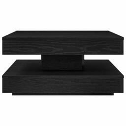 Berkfield Home Coffee Table 360-Degree Rotatable Black 70x70x34.5 cm - thumbnail 4