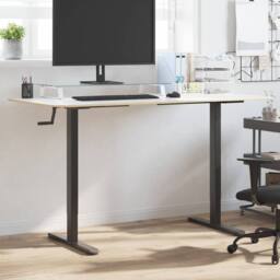 Berkfield Home Standing Desk Frame Black (94-135)x60x(70-114) cm Steel