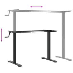Berkfield Home Standing Desk Frame Black (94-135)x60x(70-114) cm Steel - thumbnail 8