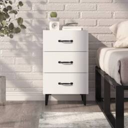 Berkfield Home Bedside Cabinet White 40x40x66 cm Engineered Wood - Size: 40 x 40 x 66 cm - thumbnail 7