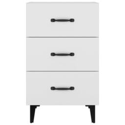 Berkfield Home Bedside Cabinet White 40x40x66 cm Engineered Wood - Size: 40 x 40 x 66 cm - thumbnail 3