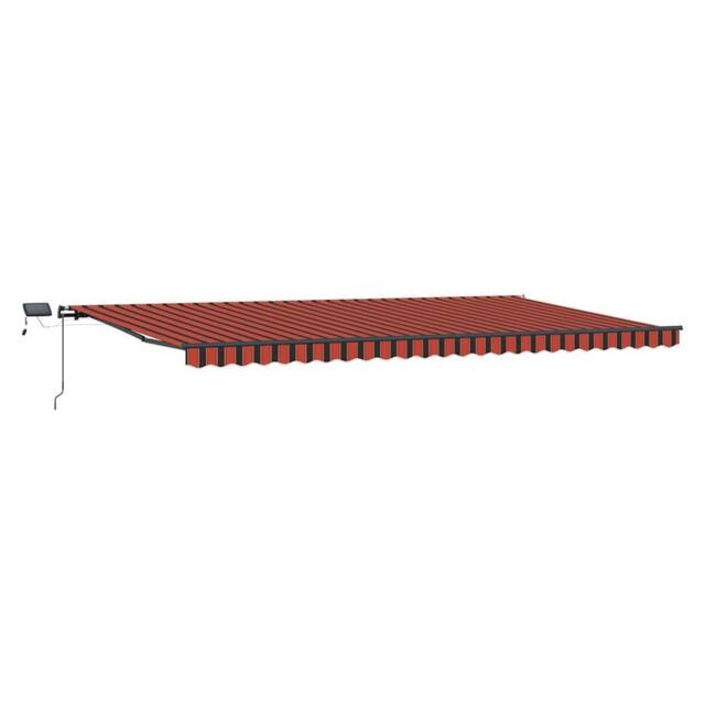 Berkfield Home Manual Retractable Awning with LED Orange & Brown 600x300 cm - image 1