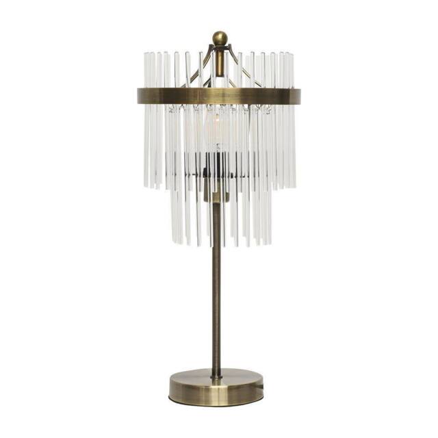 First Choice Lighting Georgia - Antique Brass with Glass Rods Table Lamp in Bronze - image 1