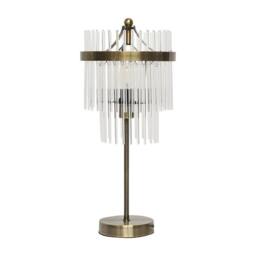 First Choice Lighting Georgia - Antique Brass with Glass Rods Table Lamp in Bronze - thumbnail 1