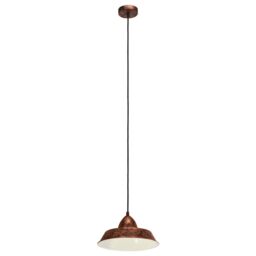 Loops Hanging Ceiling Pendant Light Antique Copper Shade 1 x 60W E27 Bulb Lamp - thumbnail 1