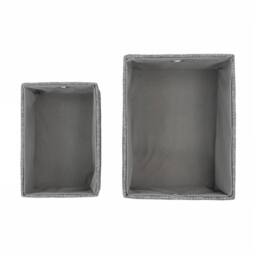 JVL Chroma Rectangular Lidded Storage Baskets - Set of 2 in Dark Grey - thumbnail 6