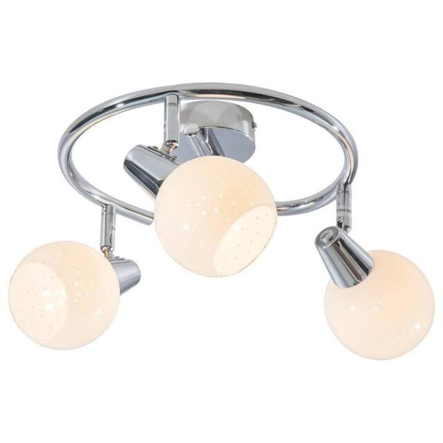 Netlighting Doxy Ceiling Spotlight Clusters Chrome White Glass Shade 3x E14 3000K in Grey - image 1
