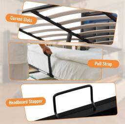 STILVORA Upholstered Bed 180 x 200 cm with LED & USB Charging in Grey - Size: Super King - thumbnail 8