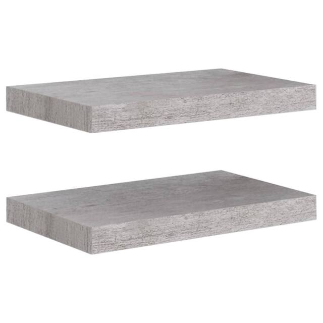 Berkfield Home Floating Wall Shelves 2 pcs Concrete Grey 40x23x3.8 cm MDF - image 1