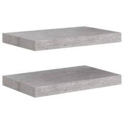 Berkfield Home Floating Wall Shelves 2 pcs Concrete Grey 40x23x3.8 cm MDF - thumbnail 1