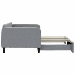 Berkfield Home Daybed with Trundle Light Grey 90x190 cm Fabric - thumbnail 4