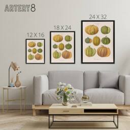 "Artery8 Melons Fruit Vintage Kitchen Ernst Benary Framed Canvas Wall Art Print in White - Size: W12"" x H16""" - thumbnail 4
