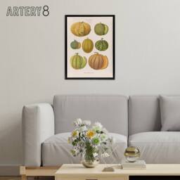 "Artery8 Melons Fruit Vintage Kitchen Ernst Benary Framed Canvas Wall Art Print in White - Size: W12"" x H16""" - thumbnail 3