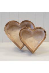 KDMD Set of Two Heart Wooden Planters in Natural - thumbnail 3