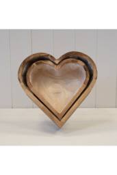 KDMD Set of Two Heart Wooden Planters in Natural - thumbnail 4