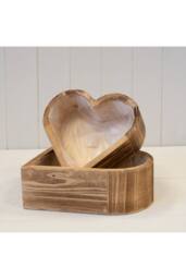 KDMD Set of Two Heart Wooden Planters in Natural - thumbnail 2