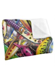 JQ Licensing Fishing Lures Silky Touch Super Soft Throw Blanket 152 X 127 cm in White - thumbnail 3