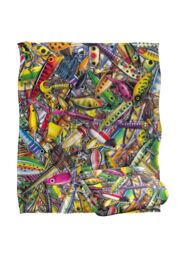 JQ Licensing Fishing Lures Silky Touch Super Soft Throw Blanket 152 X 127 cm in White - thumbnail 2
