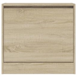 Berkfield Home Shoe Cabinet Sonoma Oak 60x21x57 cm Engineered Wood in Brown - Size: 60 x 21 x 57 cm - thumbnail 5