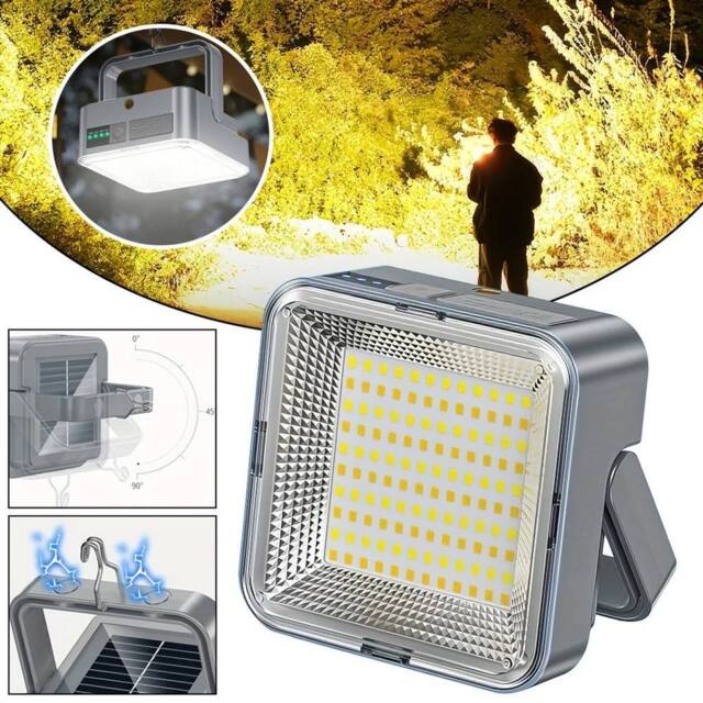 VOGREX Magnetic Solar Camping Lights LED Lamp Rechargeable in Grey - image 1
