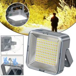 VOGREX Magnetic Solar Camping Lights LED Lamp Rechargeable in Grey - thumbnail 1
