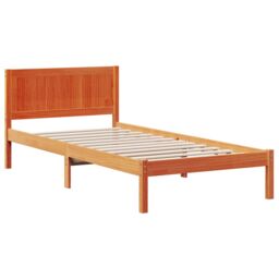 Berkfield Home Wax Brown Pine Bed Frame Wax brown Solid Pine wood 80 x 200 cm - thumbnail 2