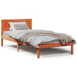 Berkfield Home Wax Brown Pine Bed Frame Wax brown Solid Pine wood 80 x 200 cm - thumbnail 4