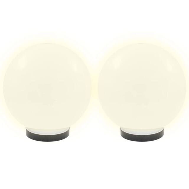 Berkfield Home LED Bowl Lamps 2 pcs Spherical 25 cm PMMA in White - image 1