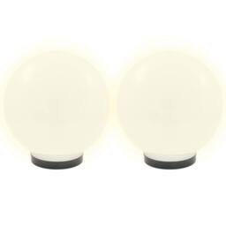 Berkfield Home LED Bowl Lamps 2 pcs Spherical 25 cm PMMA in White - thumbnail 1