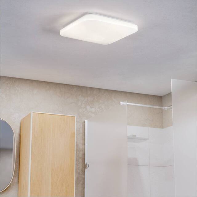 Loops Sleek White LED Bathroom Ceiling - Light Perfect for Indoor Home Use - image 1