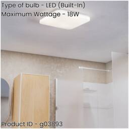 Loops Sleek White LED Bathroom Ceiling - Light Perfect for Indoor Home Use - thumbnail 2