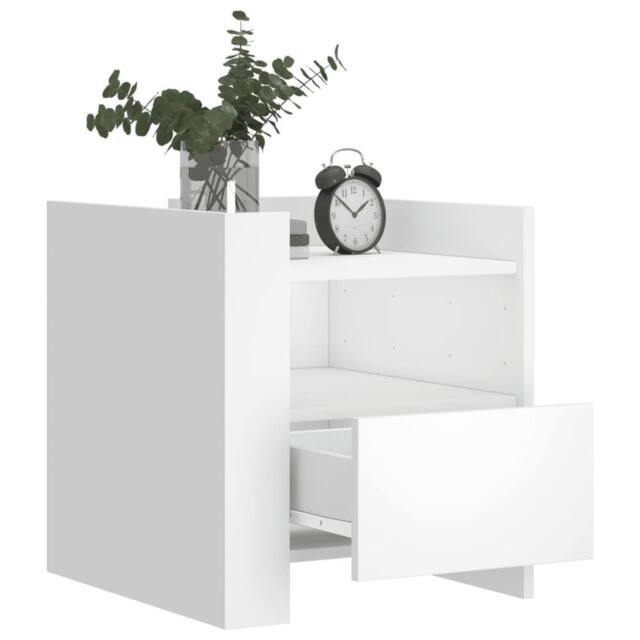 Berkfield Home Decorative Bedside Cabinet White 45x50x50 cm Engineered Wood - Size: 45 x 50 x 50 cm - image 1