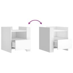 Berkfield Home Decorative Bedside Cabinet White 45x50x50 cm Engineered Wood - Size: 45 x 50 x 50 cm - thumbnail 8