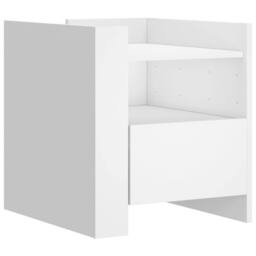 Berkfield Home Decorative Bedside Cabinet White 45x50x50 cm Engineered Wood - Size: 45 x 50 x 50 cm - thumbnail 3