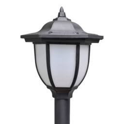 Berkfield Home Chain Fence with Solar Lights Two LED Lamps Two Poles in Black - thumbnail 5