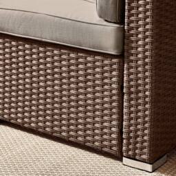 FurnitureboxUK Orlando 4 Seat Modular Outdoor Garden Rattan Sofa in Brown - thumbnail 6