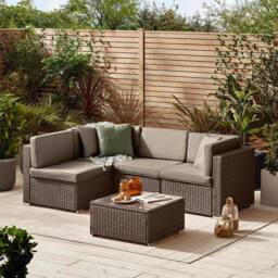 FurnitureboxUK Orlando 4 Seat Modular Outdoor Garden Rattan Sofa in Brown - thumbnail 3